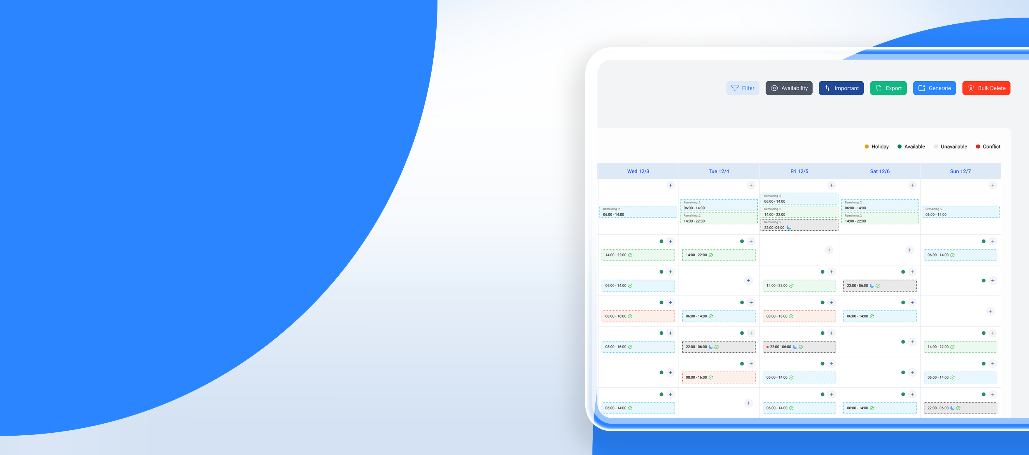 Automatic Shift Generation & Smart Management